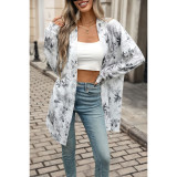 Camo Print Open Front Cardigan