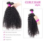 1 Bundle Jerry Curly Bundles 100% Virgin Human Hair Curl Wave Hair Extensions