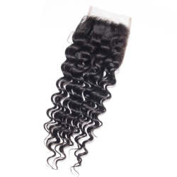 Deep Wave Lace Closure Human Hair Extensions 4*4 Deep Wave Culry Lace Closure Hair