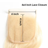 Remy Human Hair Pure 613 Honey Blonde 4*4 Lace Closure Body Wave Human Hair Closure Lace Hair Extensions