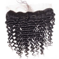 Deep Wave Curly 13*4 Lace Frontal Closure Human Hair Extensions