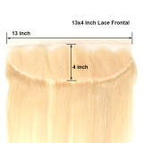 Remy Hair 13*4 Free Part 613 Blonde Lace Frontal Closure Straight Human Hair Lace Frontal With Baby Hair