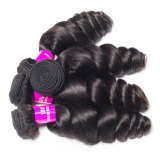 Virgin Hair Loose Wave 3 Bundles With 4*4 Closure Remy Hair Spring Curly 3 Bundles Hair Weft With Closure