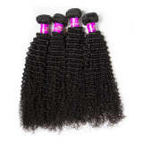 Kinky Curly Virgin Remy Hair 4 Bundles with Lace Closure