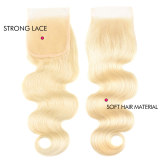 Blonde Hair With Closure Color 613 Blonde Body Wave 3 Bundles With Lace Closure