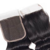 3 Bundles Human Hair Weft With Closure Loose Deep Wave Remy Hair Weave Bundles With Closure