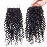 4 Bundles Jerry Curly Virgin Hair With Closure 100% Virgin Human Hair Bundles With 4*4 Closure Jerry Curly