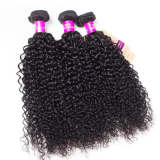 Jerry Curly Human Hair Weft With Closure 100% Virgin Human Hair 3 Bundles With 4*4 Closure Best Curly