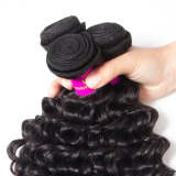 Deep Wave Frontal With 3 Bundles Human Hair Bundles With 13*4 Frontal Deep Wave Curly High Quality