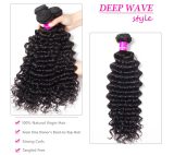 Lace Frontal Closure With Bundles 4 Bundles Deep Wave With Frontal Virgin Human Hair Deep Curly