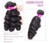 Virgin Hair Loose Wave With 13*4 Frontal Remy Hair Spring Curly 3 Bundles Hair Weft With Frontal