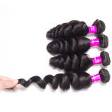 Human Hair Bundles With Frontal Loose Wave Virgin Hair With 13*4 Frontal Spring Loose Curly 4 Bundles Hair Weft With Frontal
