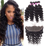 Loose Deep 4 Bundles With 13*4 Frontal Lace Closure Virgin Hair Bundles with 13*4 Lace Ftontal