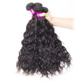 Wet and Wavy Human Hair Weave Bundles With Frontal Natural Color 3 Bundles Water Wave With 13*4 Frontal