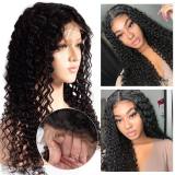 Deep Wave 360 Lace Frontal Wigs Baby Hair Human Hair Curly Wig