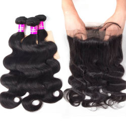 3 Bundles Body Wave Virgin Hair With 360 Lace Frontal Closure