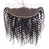 Jerry Curly Human Hair Weft Bundles With 13*4 Lace Frontal Closure 3 Bundles With Frontal 100% Virgin Human Hair