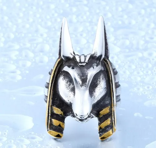 Wholesale Stainless Steel Gold IP Biker Ring
