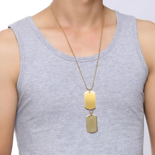 Wholeasle Stainless Steel Gold Dog Tags for Men