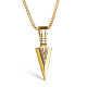 Wholesale Stainless Steel Mens Gold Spearhead Pendant