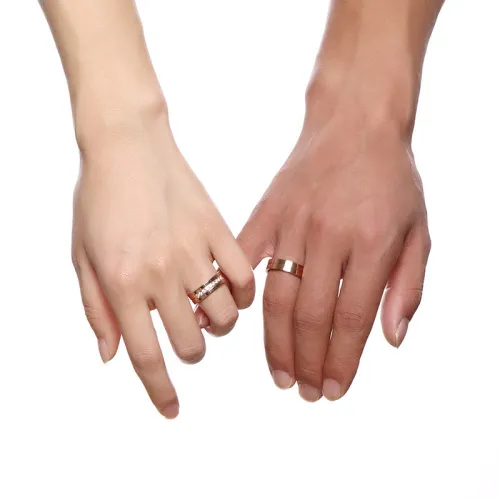 Wholesale Stainless Steel Classic Groove Couple Ring