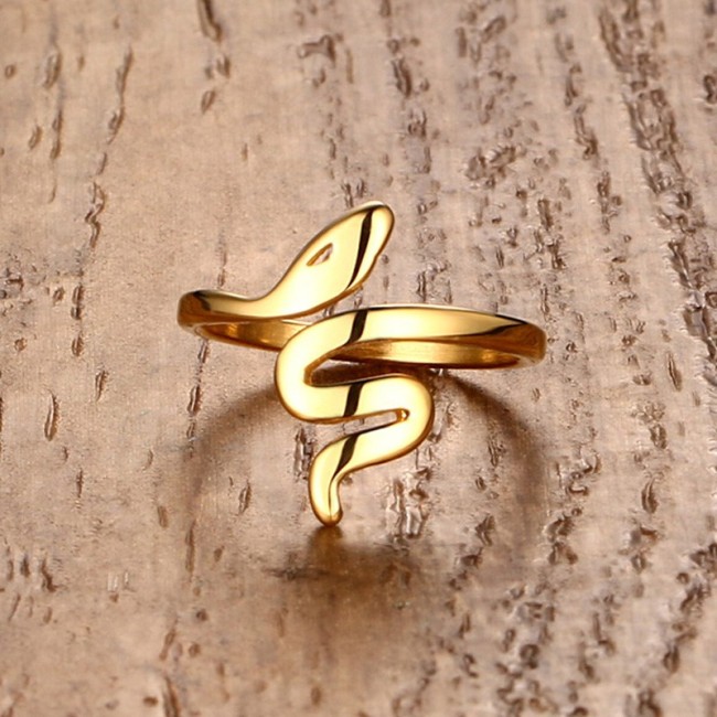 Wholesale Stainless Steel Womens Gold Snake Ring