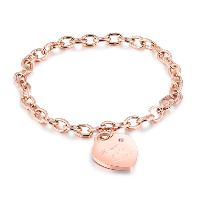 Wholesale Stainless Steel Woman Heart Padlock Bracelet