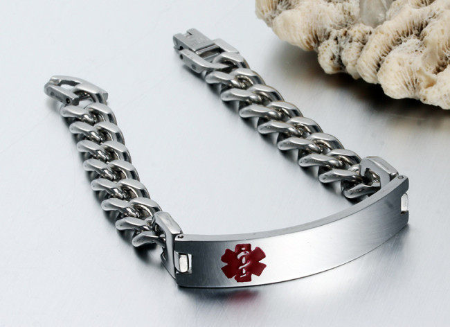 Wholesale Stainless Medical Alert Bracelet with ID Tag