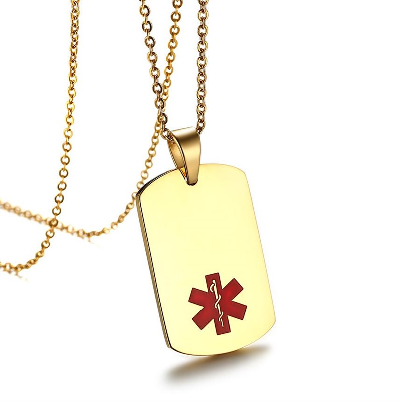 Wholesale Stainless Steel Classic Engravable Medical Dog Tag JC Love