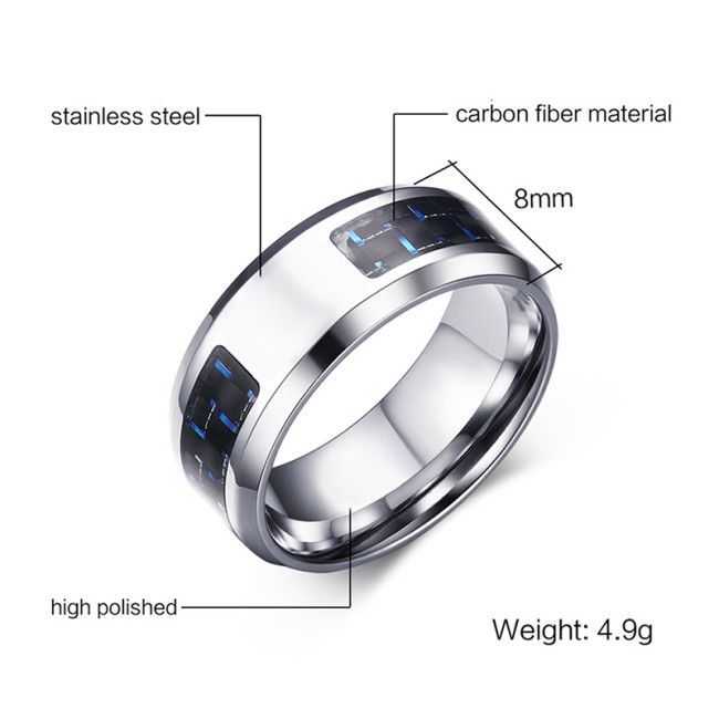 Wholesale Stainless Steel Carbon Fiber Ring Blanks
