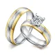 Wholesale Stainless Steel Engagement Ring Settings with Princess CZ