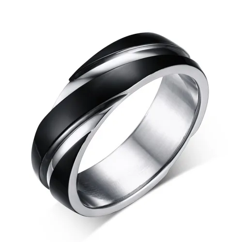 Wholesale Stainless Steel 6mm Mens Black Wedding Bands