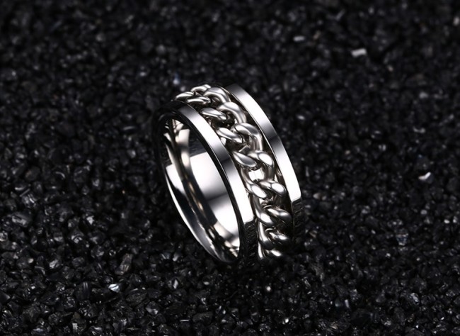 Wholesale Stainless Steel Mens Rings with Chain