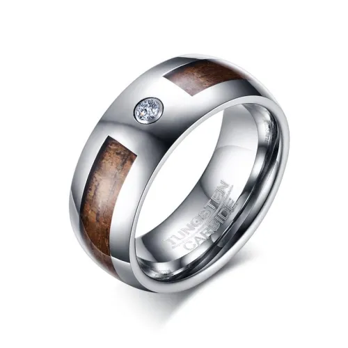 Wholesale Mens Wood Inlay Tungsten Wedding Bands