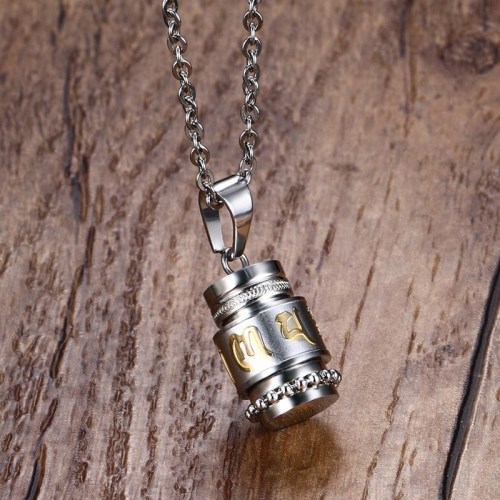 Wholesale Stainless Steel Men Religion Spinner Necklace