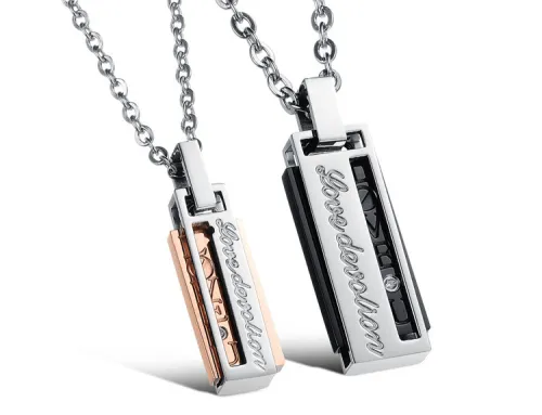 Wholesale Stainless Steel Unique Couple Chain Pendant