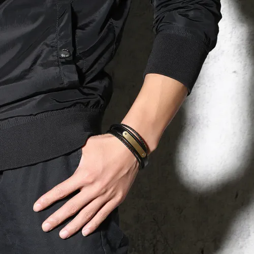 Wholesales Leather Bracelet Stainless Steel Blank Engraving