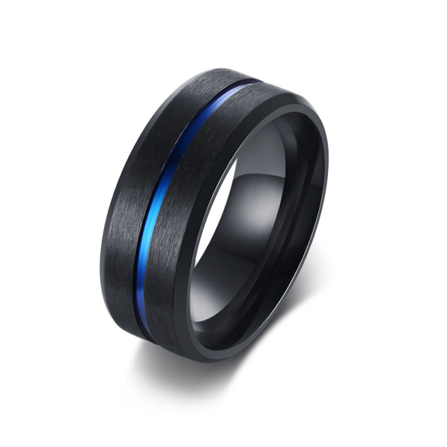 Wholesale Mens Stainless Steel Black Ring Band