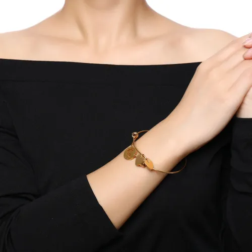 Wholesale Stainless Steel Family Tag Bangle Bracelet