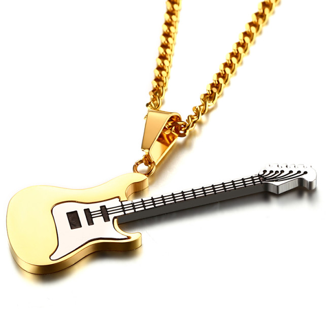 Wholesale Stainless Steel Rock Electric Guitar Pendant