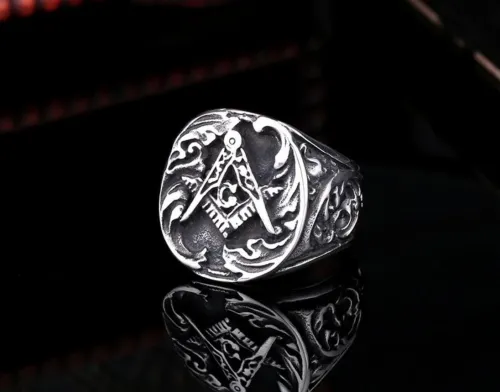 Wholesale Mens Stainless Steel Biker Freemason Rings