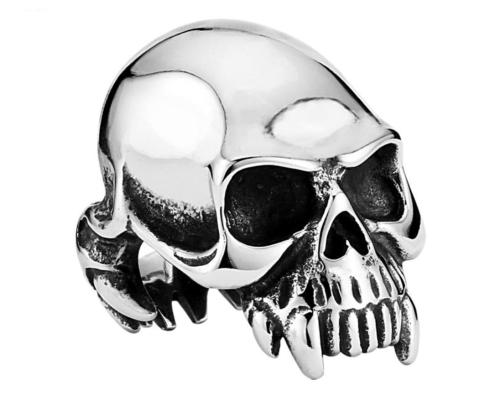 Wholesale Stainless Steel Biker Skull Wolf Teeth Rings