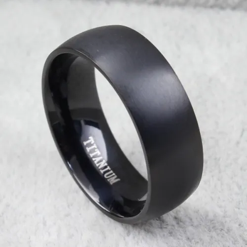 Wholesale 8mm Black IP Titanium Band Ring