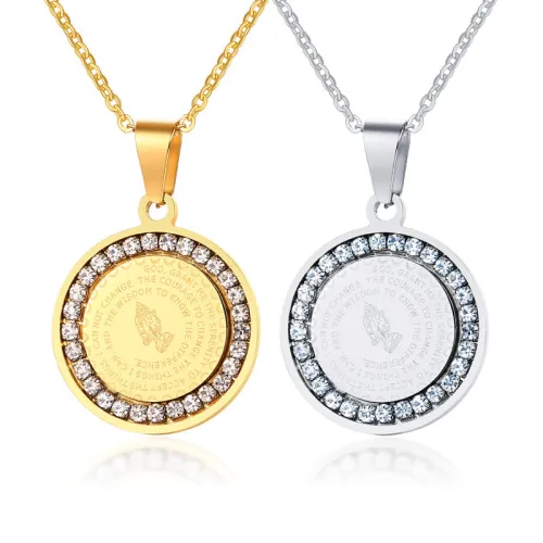 Wholesale Stainless Steel CZ Scripture Pendants