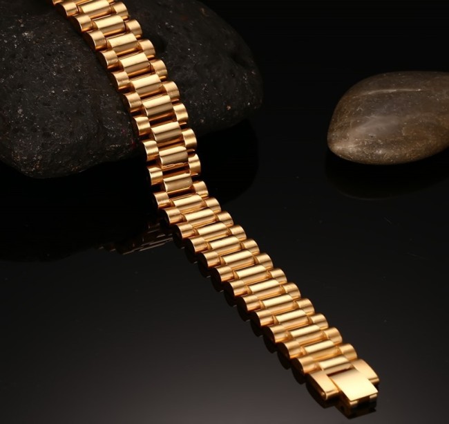 Wholesale Stainless Steel Gold Plated Bracelet Watch Band