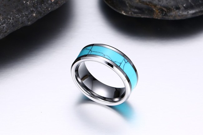 Wholesale Turquoise Inlay Tungsten Rings