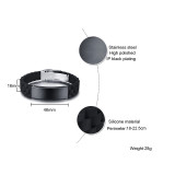 Wholesale Engravable Stainless Steel ID Black Silicone Bracelet