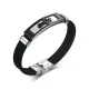 Wholesale Stainless Steel Cross Black Silicone Bracelet