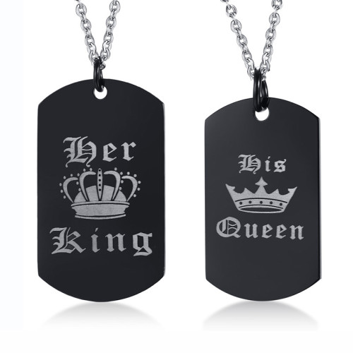 Wholesale Stainless Steel King Queen Pendant for Couple