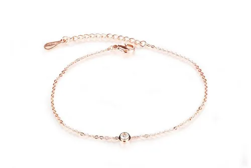 Wholesale Stainless Steel CZ Anklet Bracelet